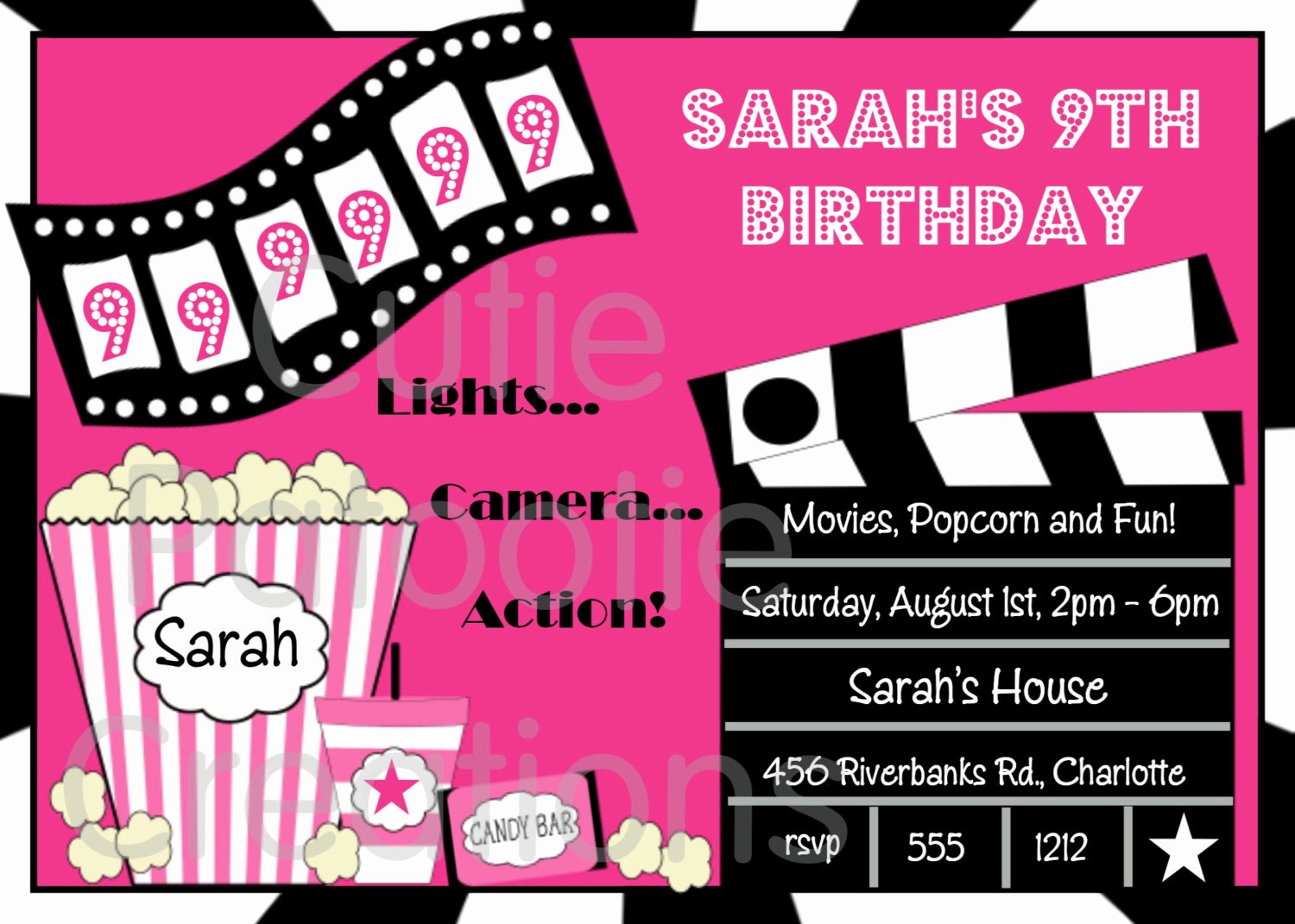 Movie Party Invitations Template New Movie Night Birthday Party Invitations — Free Invitation