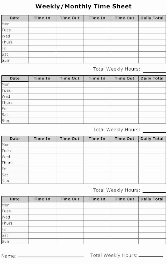 Multiple Employee Schedule Template Beautiful Weekly Timesheet