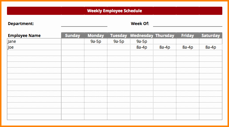 Multiple Employee Schedule Template Fresh 28 Of Multiple Employee Schedule Template Printable