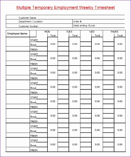 Multiple Employee Schedule Template New 7 Free Excel Timesheet Template Multiple Employees