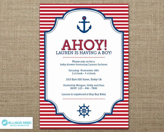Nautical Invitation Template Free Elegant Free Printable Nautical Baby Shower Invitations