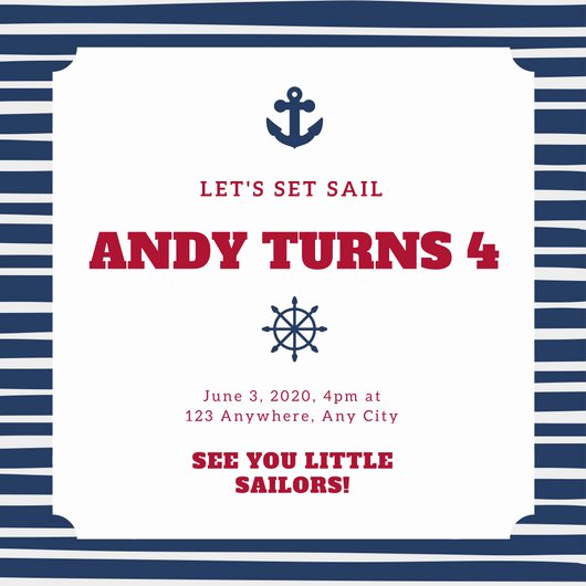 Nautical Invitation Template Free Fresh Customize 79 Nautical Invitation Templates Online Canva