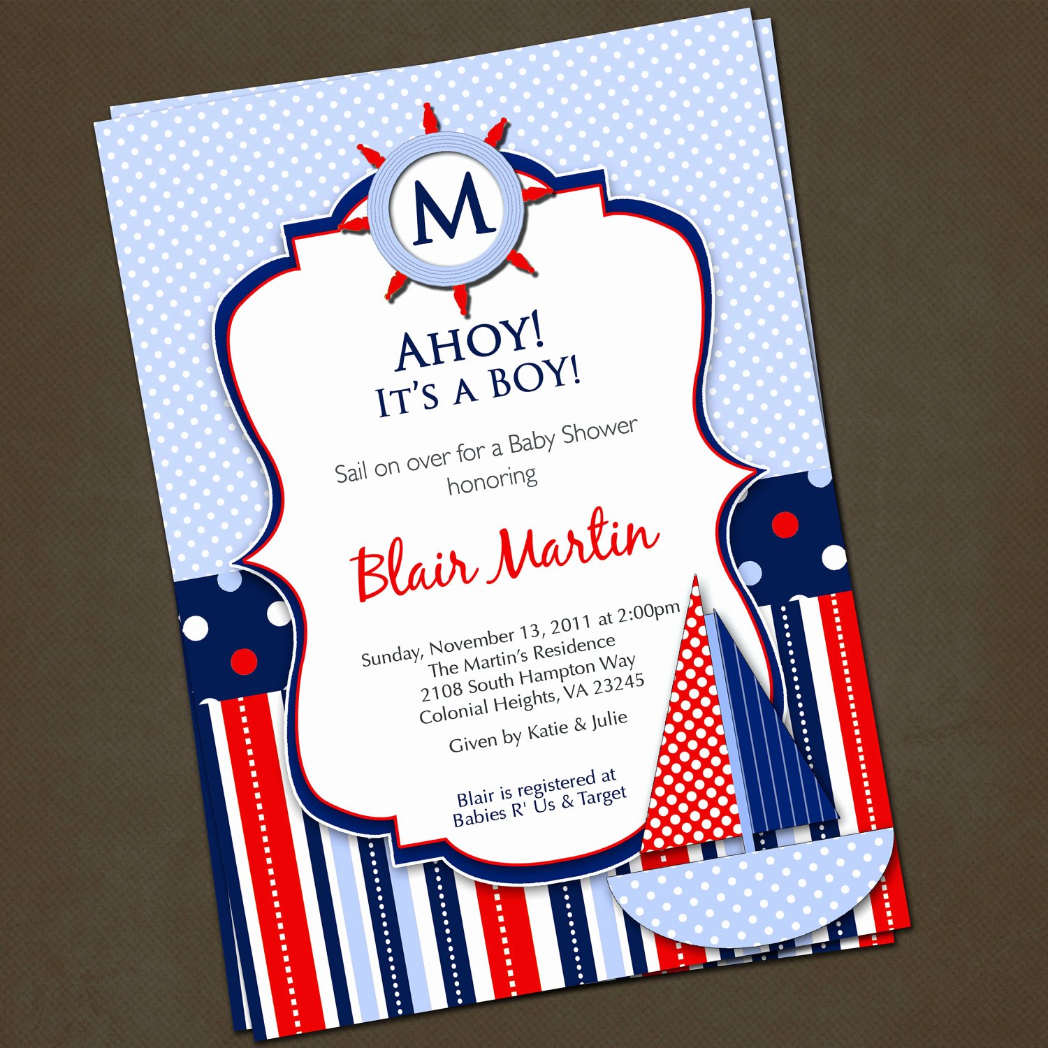 Nautical Invitation Template Free Fresh Nautical theme Baby Shower Invitations