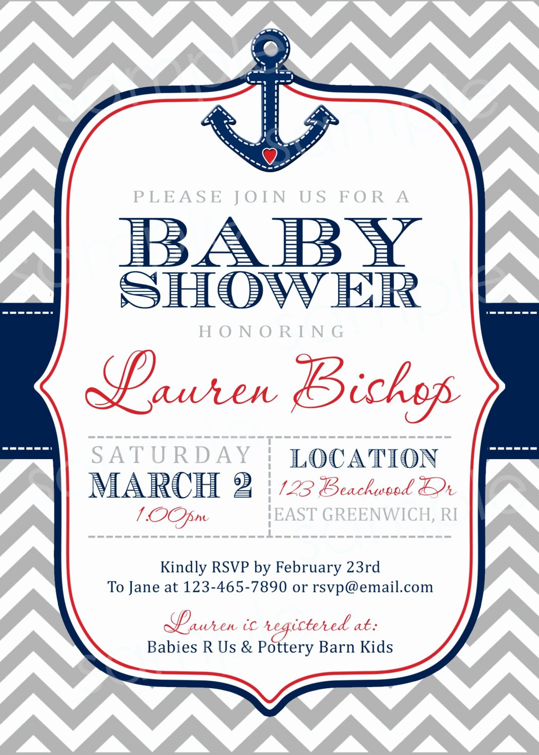 Nautical Invitation Template Free Inspirational Nautical Baby Shower Invitations Templates