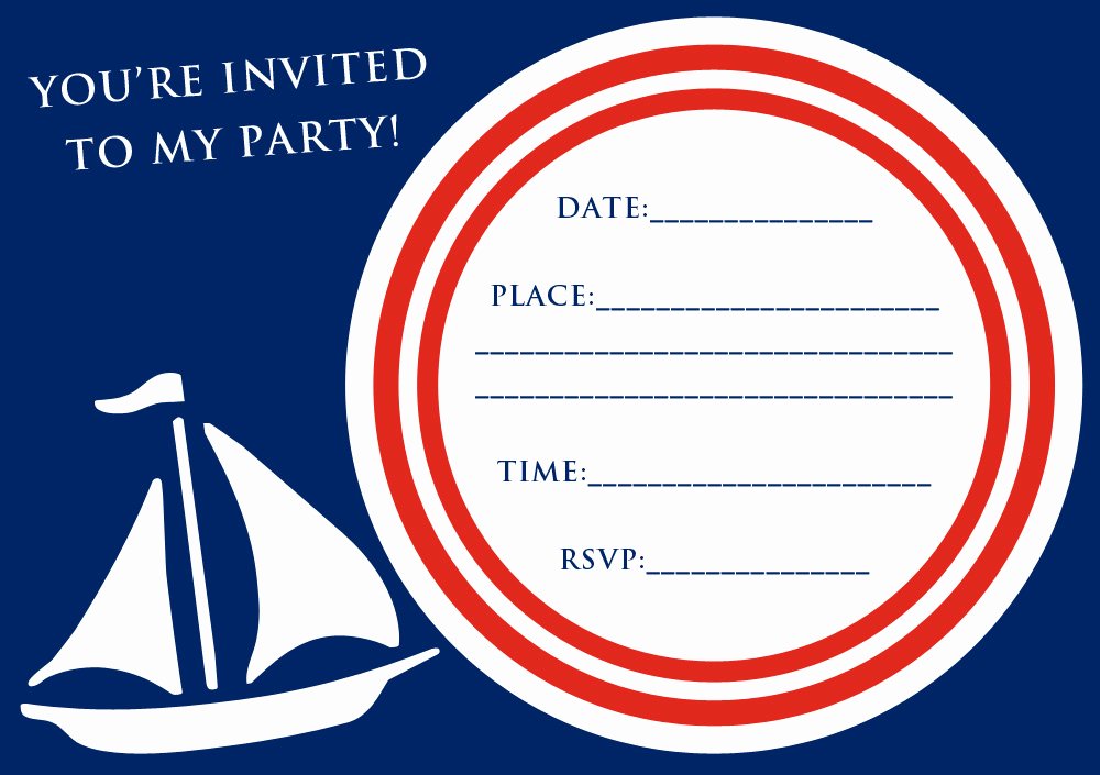 Nautical Invitation Template Free Lovely Free Nautical Party theme Invitation