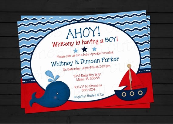 Nautical Invitation Template Free Lovely Items Similar to Ahoy It S A Boy Nautical Baby Shower