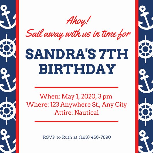 Nautical Invitation Template Free Unique Customize 79 Nautical Invitation Templates Online Canva