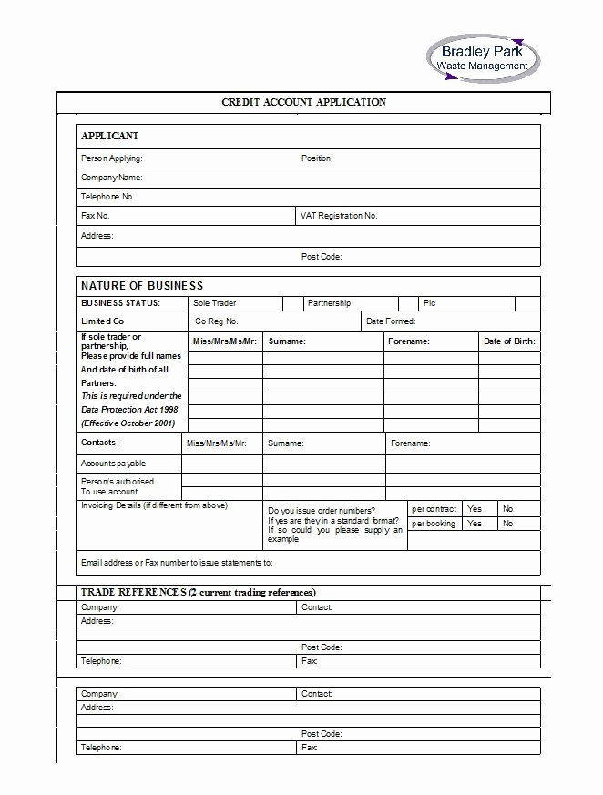 New Customer form Template Free Beautiful 40 Free Credit Application form Templates &amp; Samples