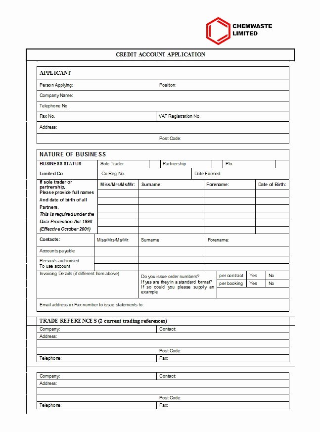 New Customer form Template Free Luxury 40 Free Credit Application form Templates &amp; Samples