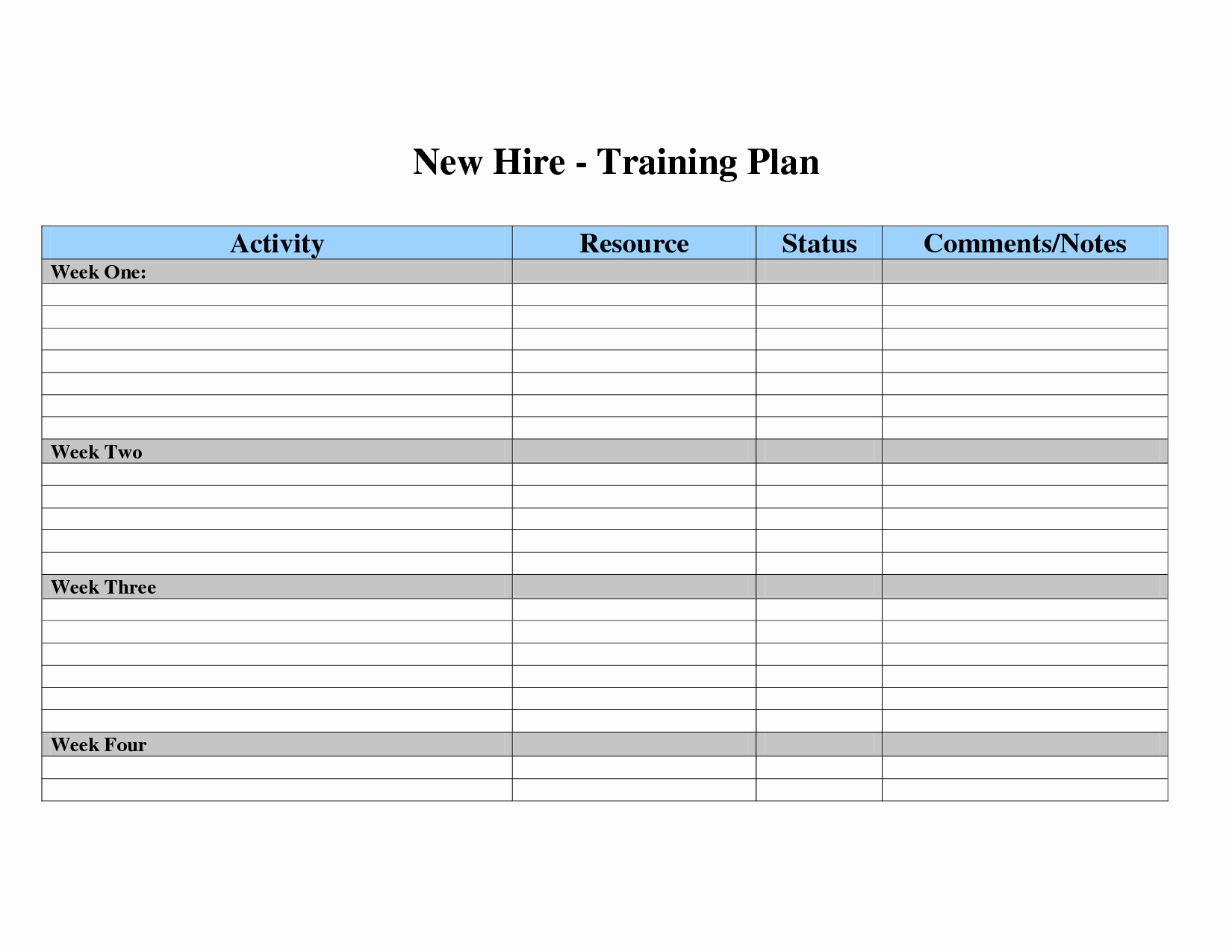 New Hire Training Plan Template Best Of Employee Training Plan Template