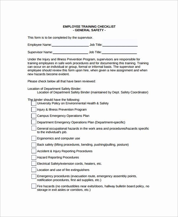 New Hire Training Plan Template Best Of Training Checklist Sample 16 Documents In Pdf Word