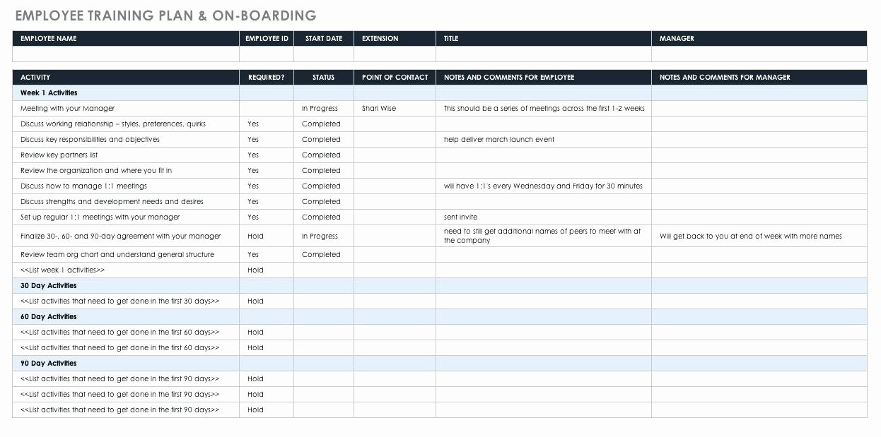 New Hire Training Plan Template Elegant Onboarding Schedule Template – solovei