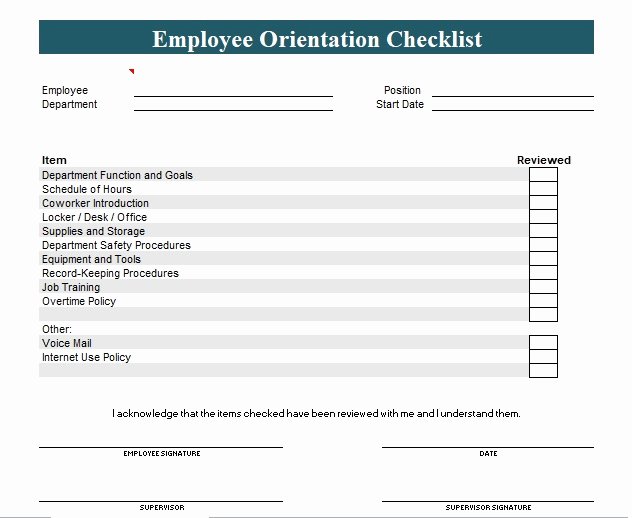 New Hire Training Plan Template Unique New Employee orientation Checklist Template Excel and Word