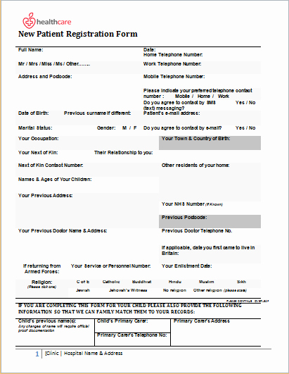 New Patient form Template Awesome 20 Medical form Logs Sheets &amp; Templates