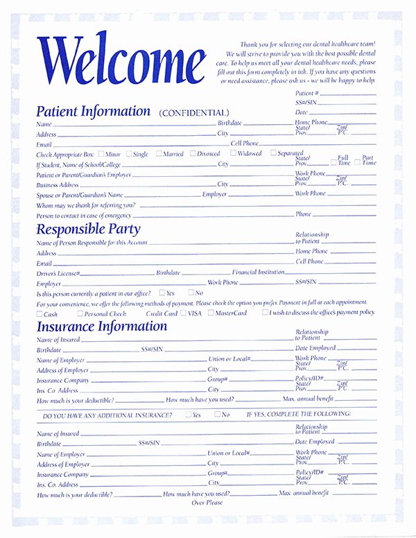 New Patient form Template New 5 Things to Bring to Your First Dental Visit Peacock Dental