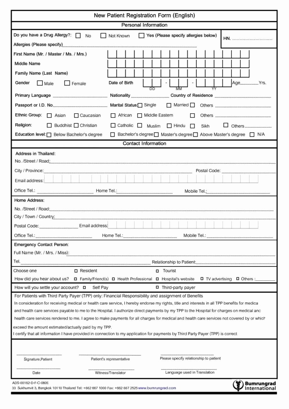 New Patient Registration form Template Beautiful New Patient Registration form Template Sampletemplatess