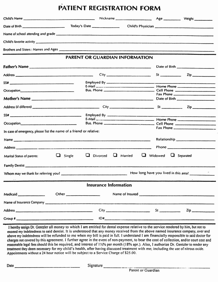 New Patient Registration form Template Beautiful Patient form Frompo