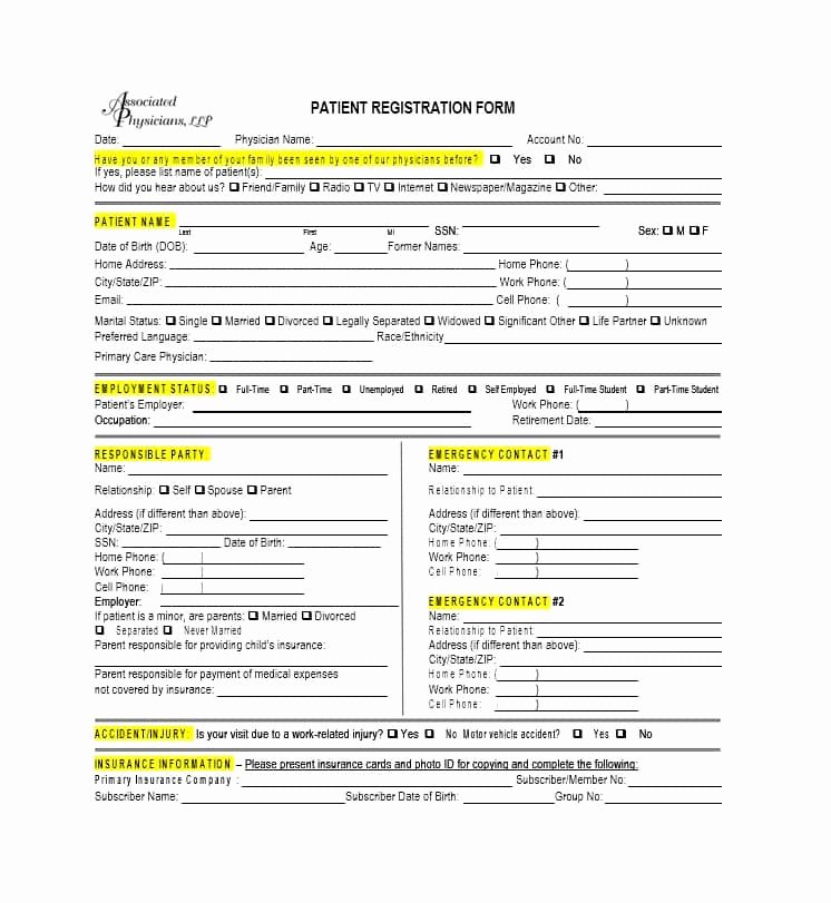 New Patient Registration form Template Unique 28 Of New Patient Registration form Template