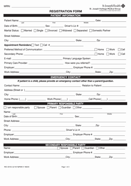 New Patient Registration form Template Unique top 147 Patient Registration form Templates Free to