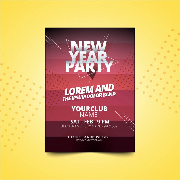 New Year Party Invitation Template Awesome New Year Party Poster or Flyer Invitation Template Vector