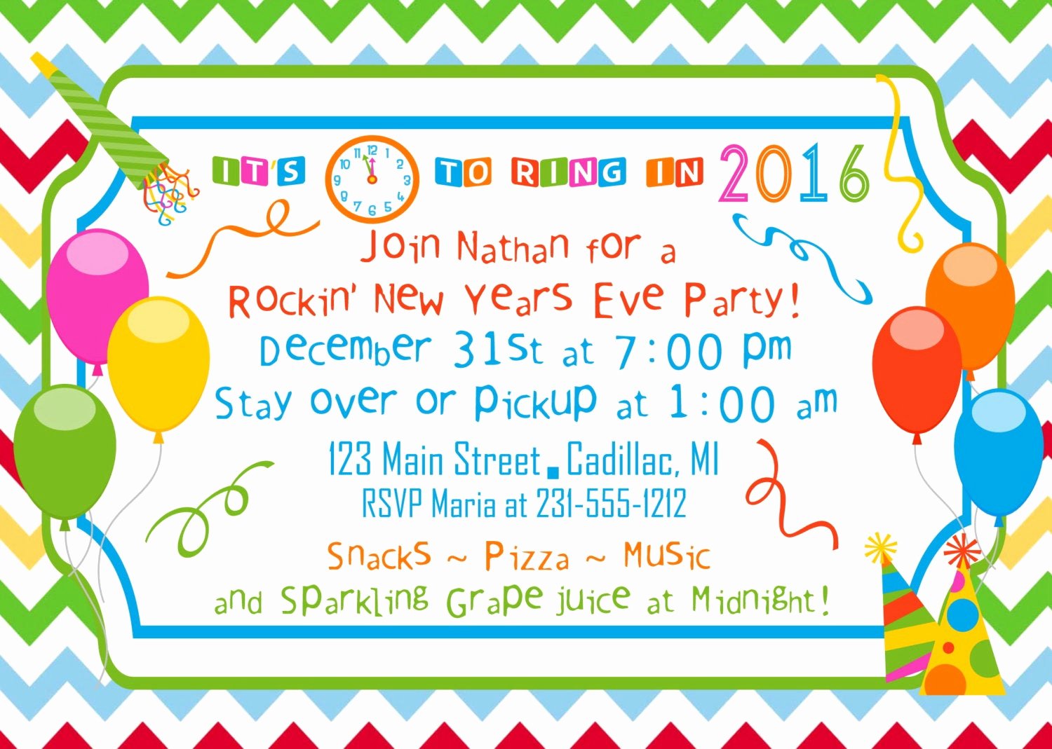 New Year Party Invitation Template Awesome New Year S Party Invitation 2015 Party by Fabpartyprints