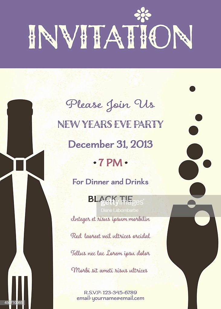 New Year Party Invitation Template Inspirational New Years Eve Party Invitation Template Vector Art