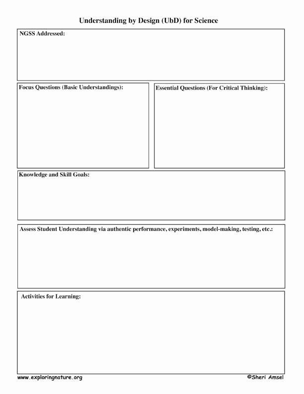 Ngss Lesson Plan Template Awesome Understanding by Design Ubd Graphic organizer