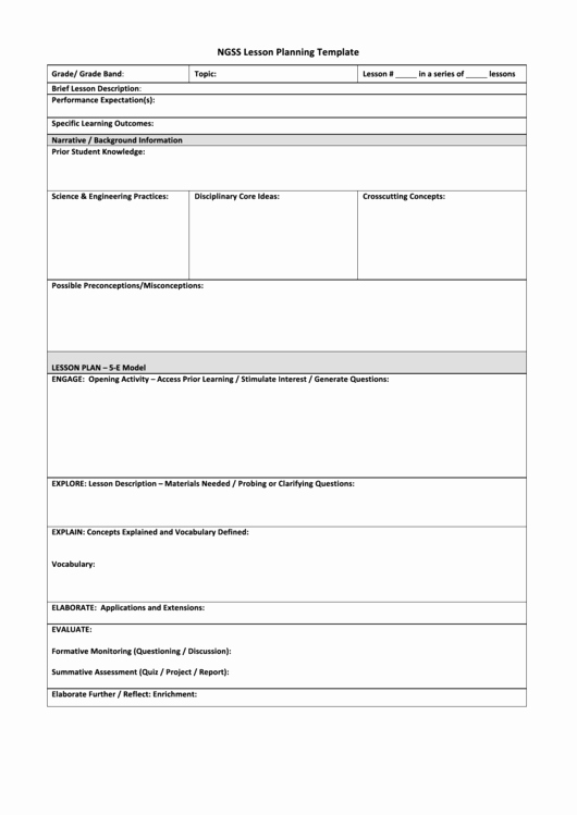 Ngss Lesson Plan Template Best Of top 6 5e Lesson Plan Templates Free to In Pdf format