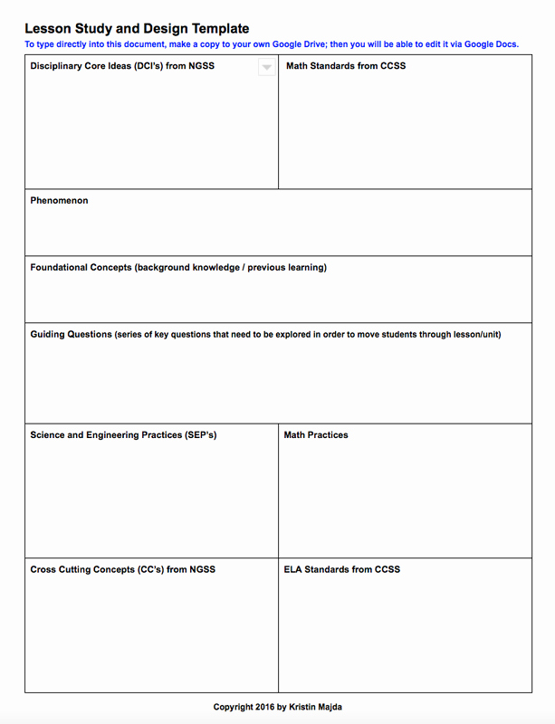 Ngss Lesson Plan Template Elegant Ngss Kristin Majda M S M B A