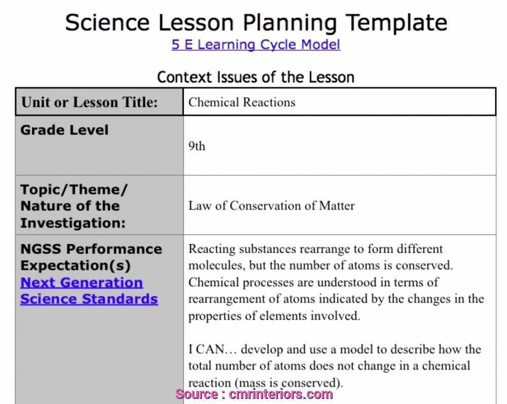 Ngss Lesson Plan Template Fresh 7 Practical Ngss Lesson Plan Template Ehlschlaeger