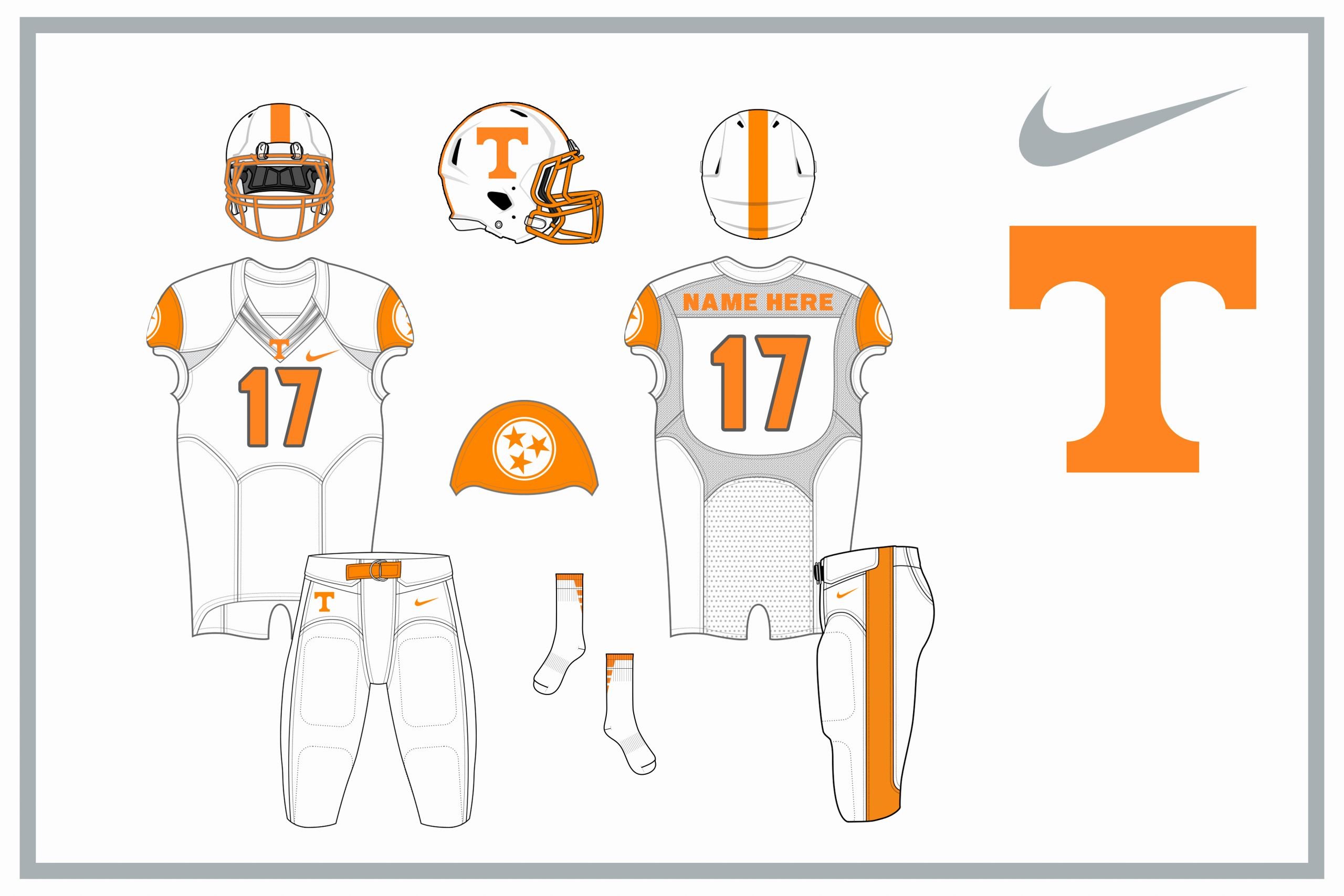 Nike Football Uniform Template Awesome Vol Nike Alternate Uniform Designs