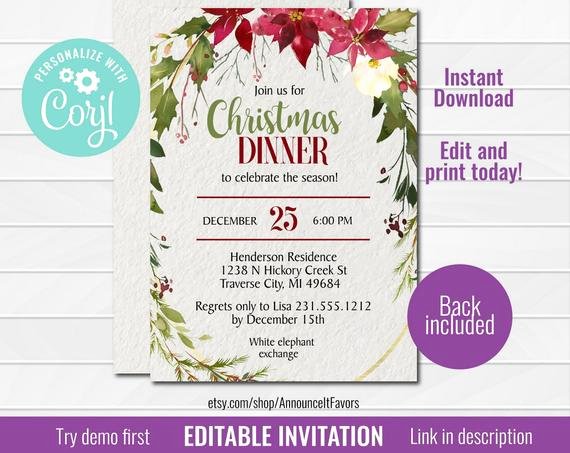 Office Christmas Party Invitation Template Best Of Editable Christmas Invitation Template Christmas Party