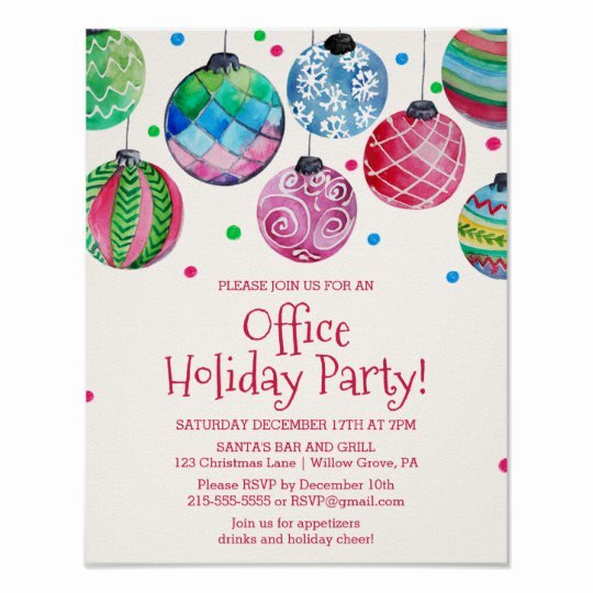 Office Party Invitation Template Best Of Holiday ornament Fice Christmas Party Invitation Poster