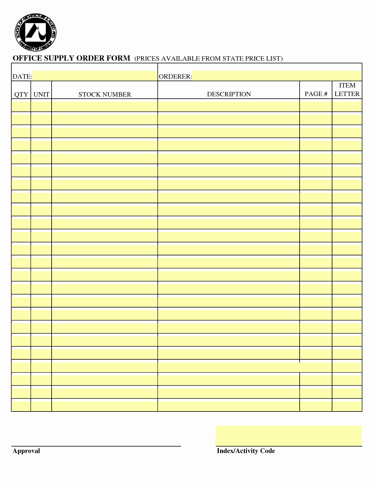 Office Supply order form Template Awesome Best S Of Standard Fice Supply order form Fice