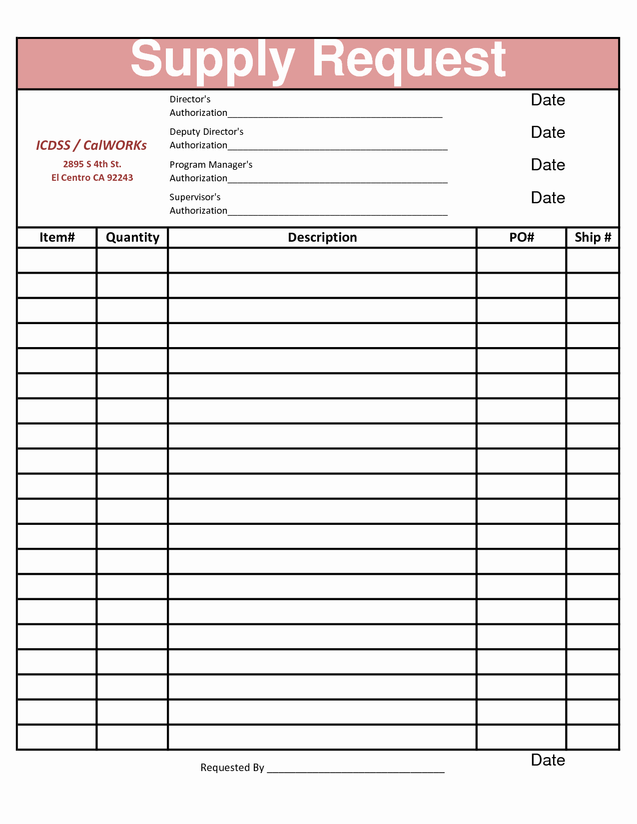 Office Supply order form Template Fresh 28 Of Generic tool Request forms Template