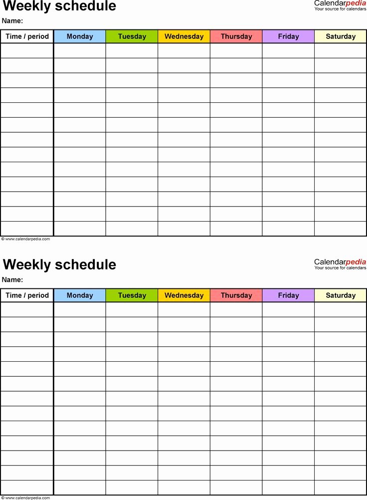 One Day Schedule Template Awesome Weekly Schedule Template for Word Version 9 2 Schedules