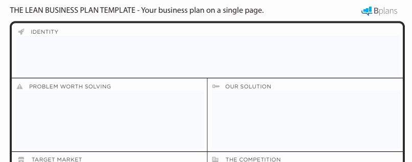 one page business plan template