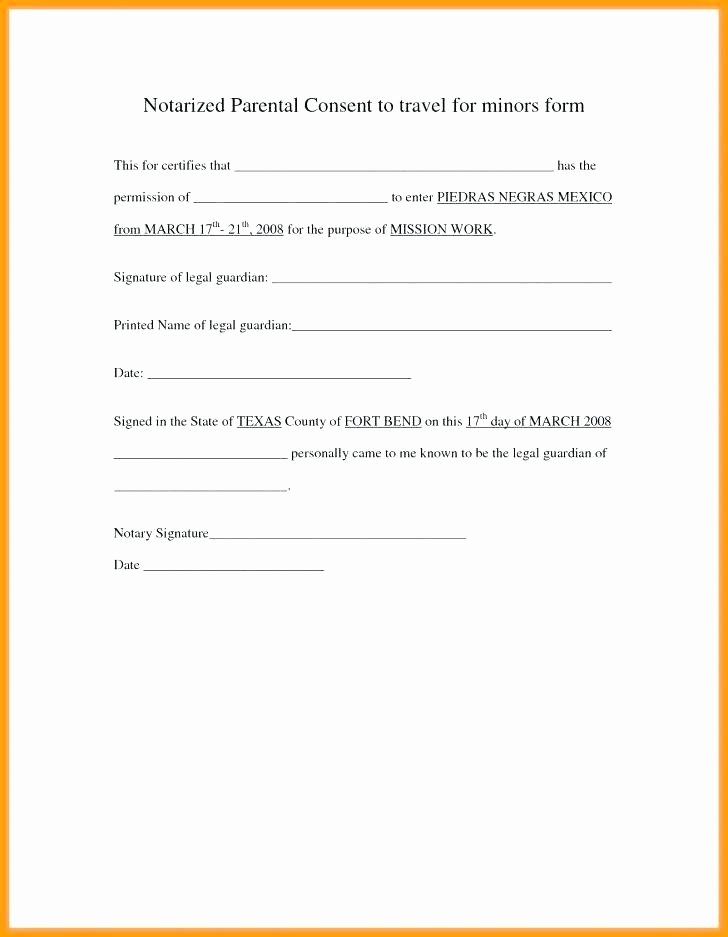 Parental Consent form Template Travel Beautiful Parental Consent form Template Travel