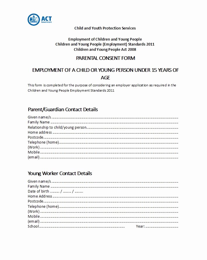 Parental Consent form Template Travel Inspirational 50 Printable Parental Consent form &amp; Templates Template Lab