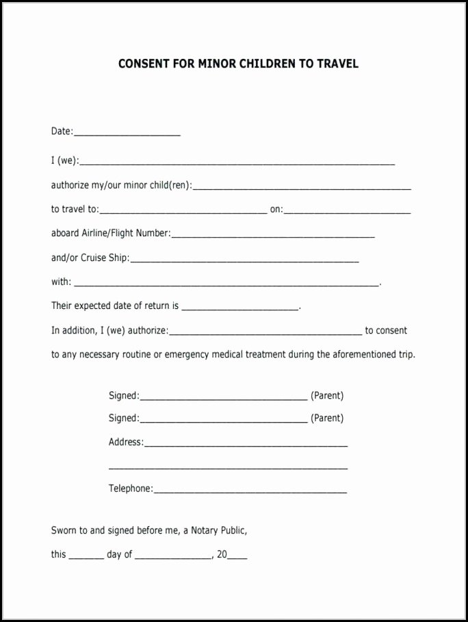 Parental Consent form Template Travel Lovely Free Child Medical Consent form Pdf form Resume