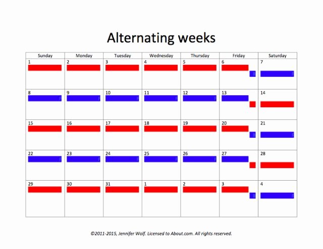 Parenting Plan Calendar Template Best Of Examples Of Joint Custody Parenting Time