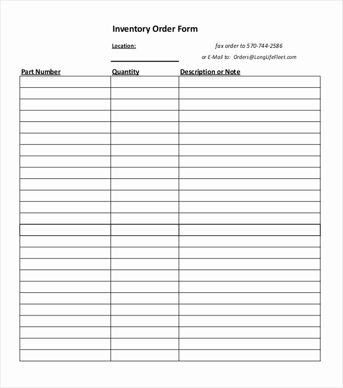 Part order form Template Awesome 11 Inventory Sheet Templates