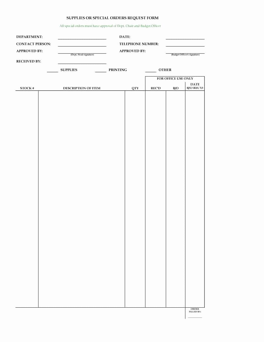 Part order form Template Awesome 40 order form Templates [work order Change order More]