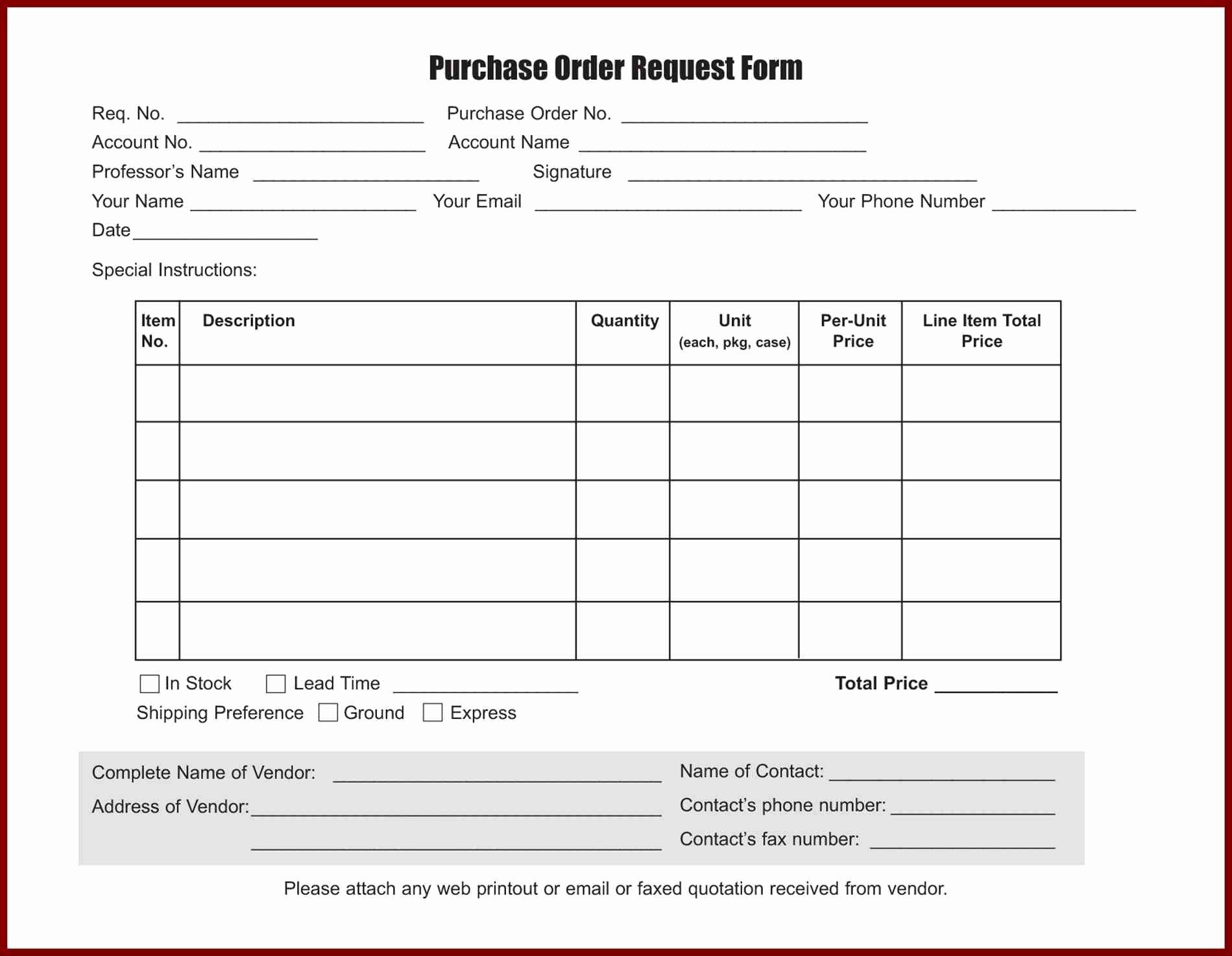 Part order form Template Elegant Image Result for Requisition form Template In 2019