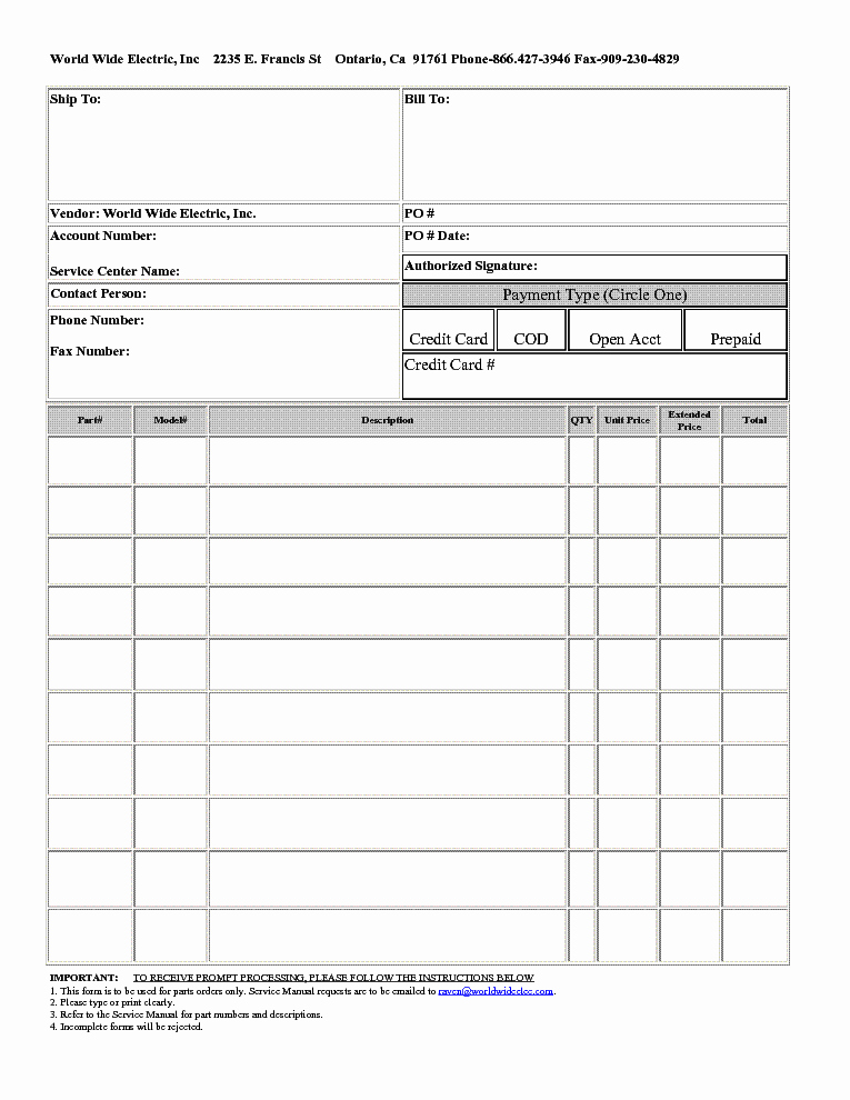 Part order form Template Luxury Apex Tv order form Service Manual Schematics