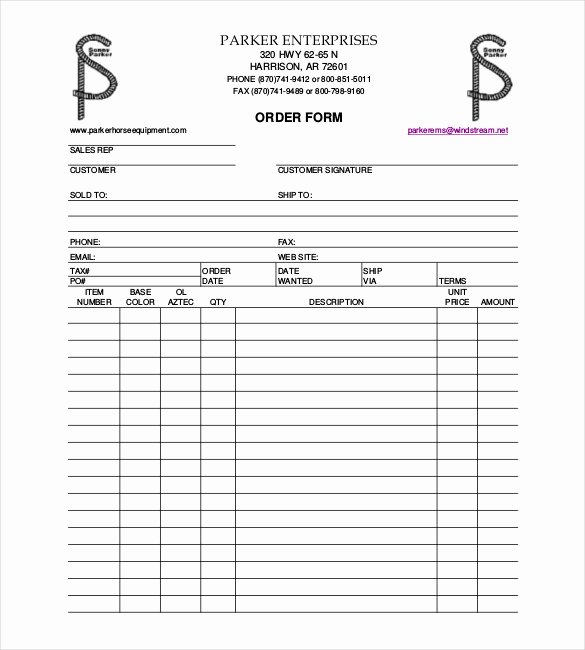 Part order form Template Unique 43 Blank order form Templates Pdf Doc Excel