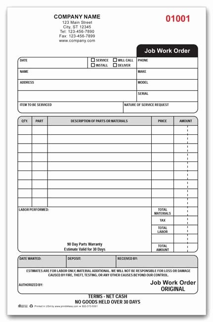 Part order form Template Unique Appliance Repair Work order form