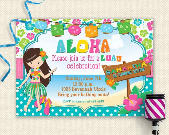 Party Invitation Template Free Awesome Luau Invitation Luau Birthday Invitation Luau Party Luau