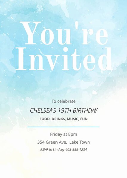 Party Invitation Template Free Beautiful 16 Free Invitation Card Templates &amp; Examples Lucidpress