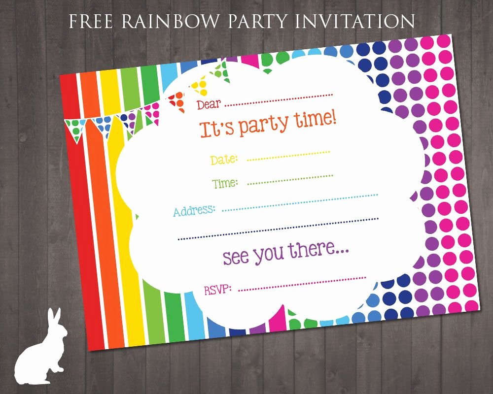 Party Invitation Template Free Best Of Free Rainbow Party Invitation